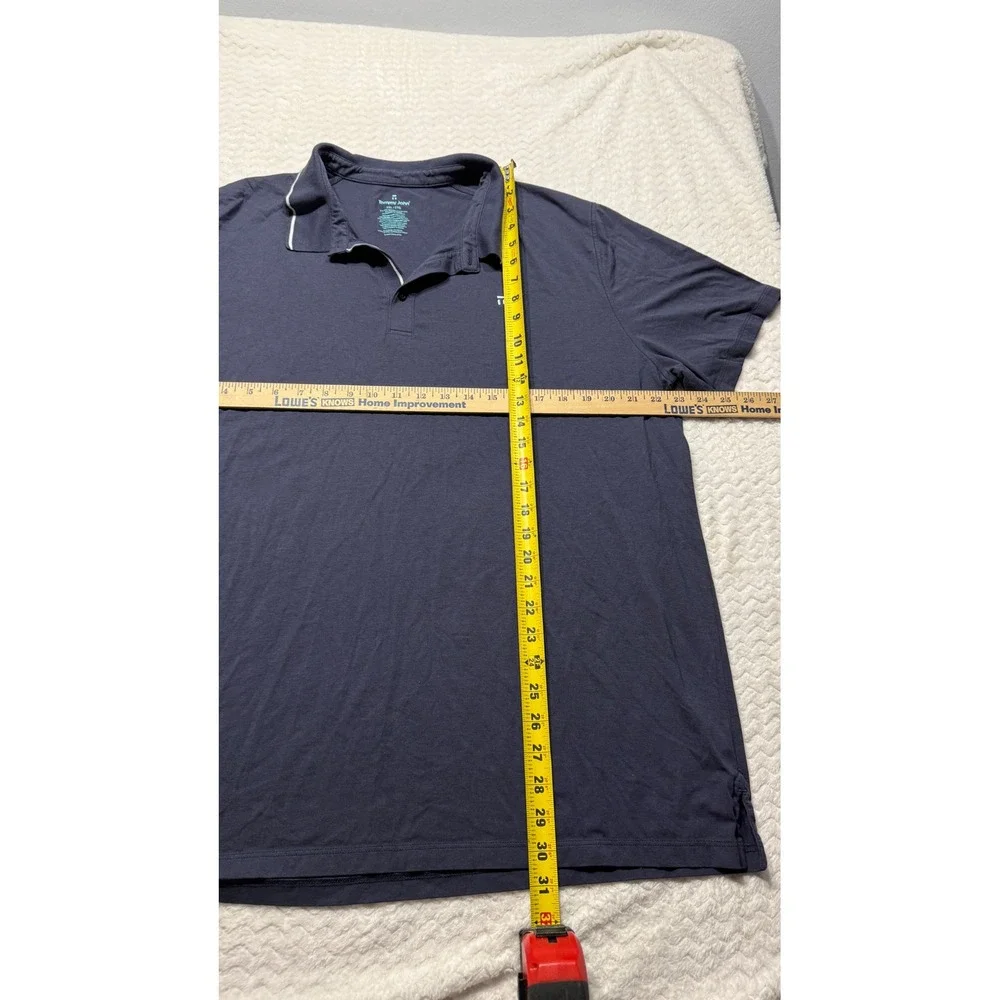 Tommy John Mens 2XL Second Skin Polo Shirt Navy Blue Pima Cotton Modal Stretch